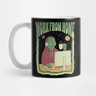 Alien Works from Home Mug